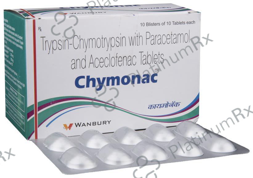 Chymonac 100/325/150000AU Tablet 10s