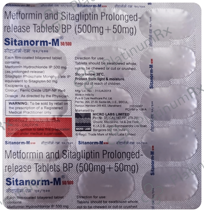 Sitanorm M 50/500mg Tablet PR 15s