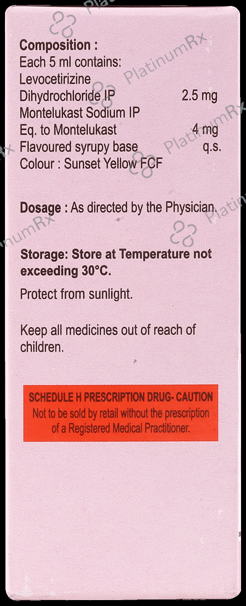 Levocet M 2.5/4mg Syrup 60ml