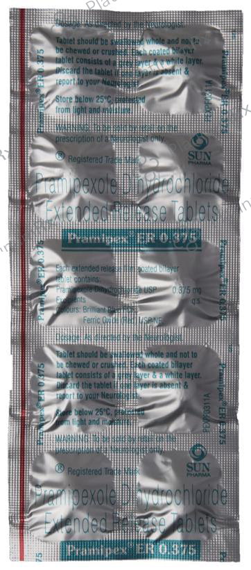 Pramipex ER 0.375mg Tablet 10s
