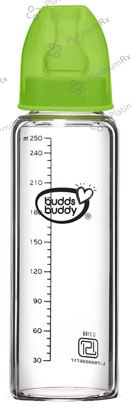 Buddsbuddy Choice+ Glass Feeding Bottle 250ml Green