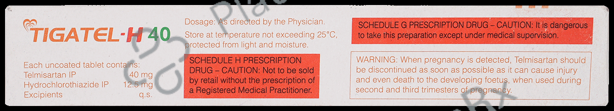 Tigatel H 40/12.5mg Tablet 10s