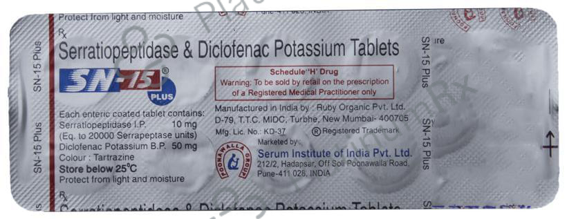 SN 15 Plus 50/10mg Tablet 10s
