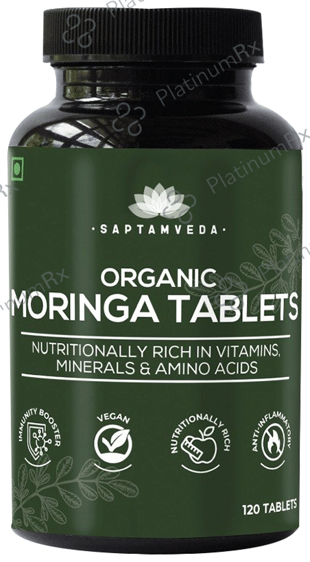 Saptamveda Organic Moringa Tablet (120 Each) 4 bottles