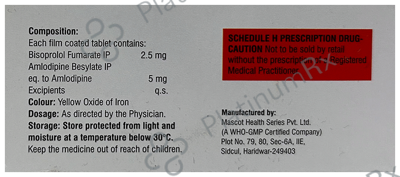 Bisopharm A 5mg/2.5mg Tablet