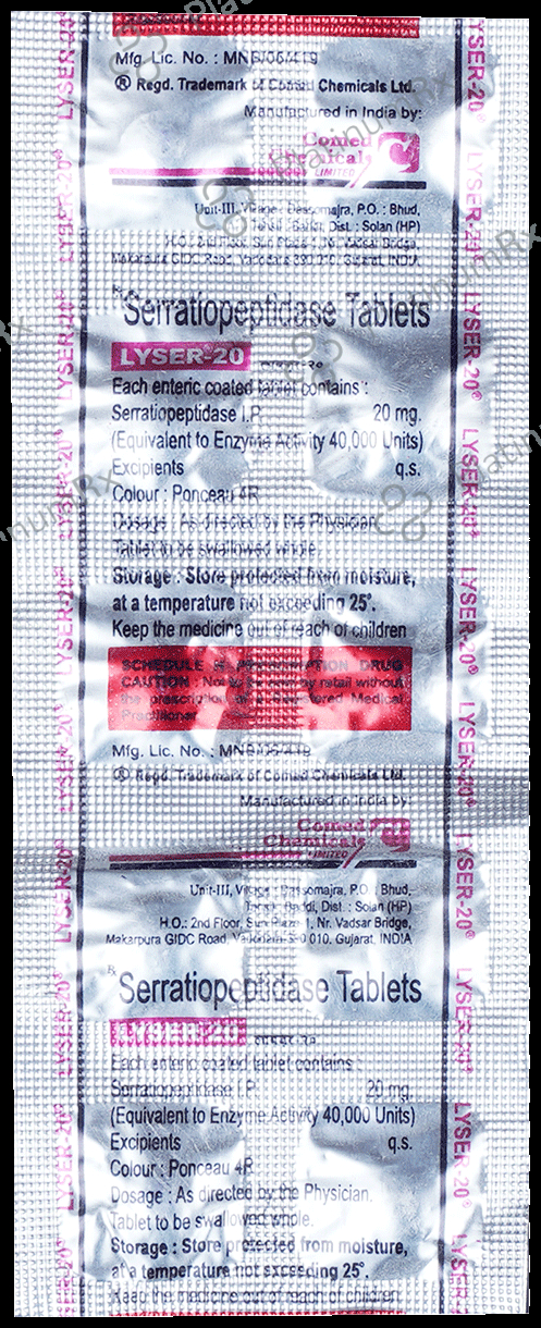 Lyser 20mg Tablet 10s
