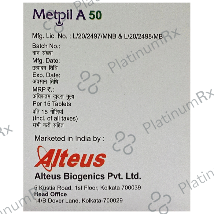 Metpil A 50 Tablet SR