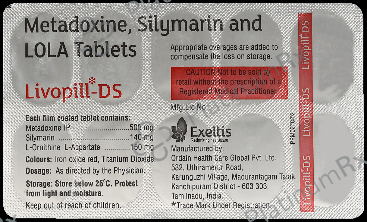 Livopill DS 150/500/140mg Tablet 10s