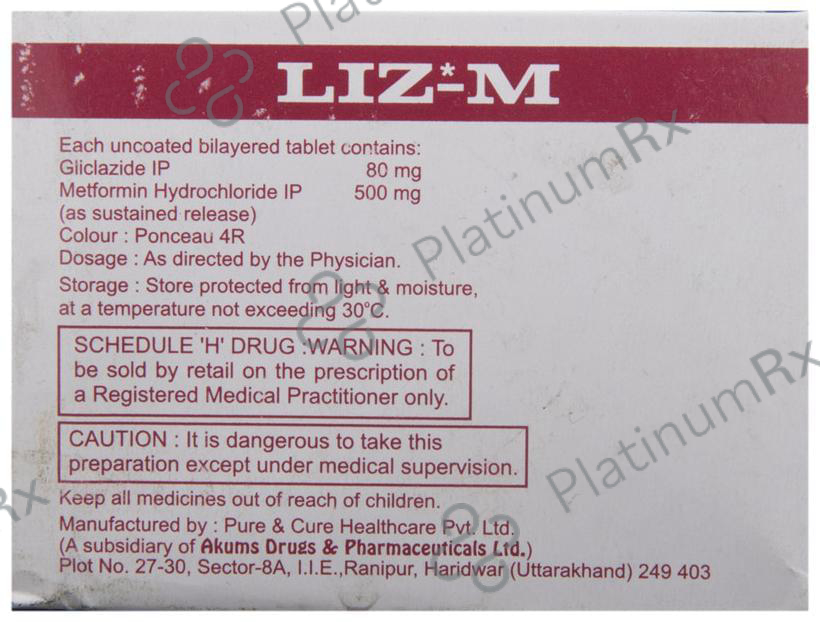 Liz M 80/500mg Tablet SR 10s