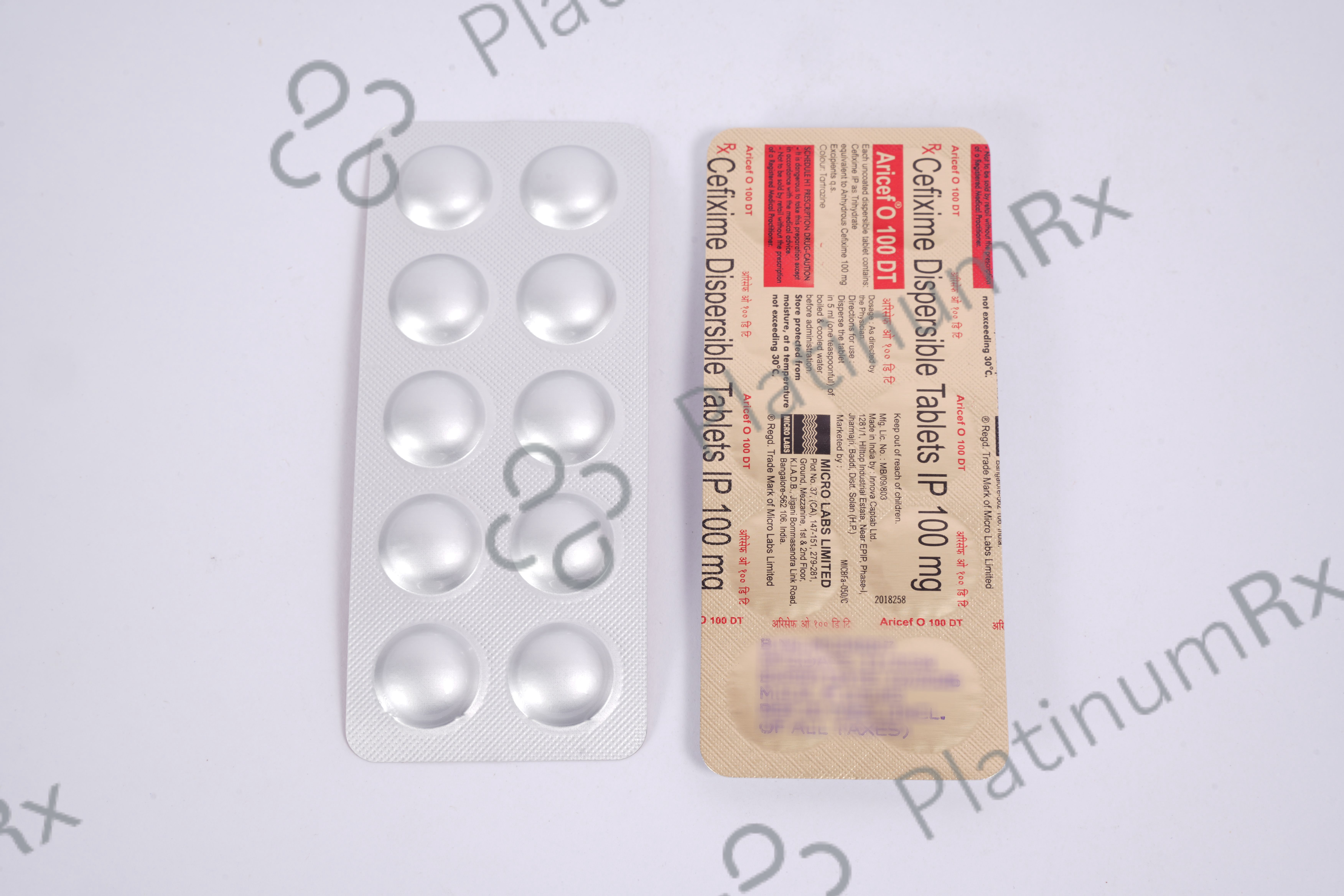 Aricef O 100mg Tablet DT 10s