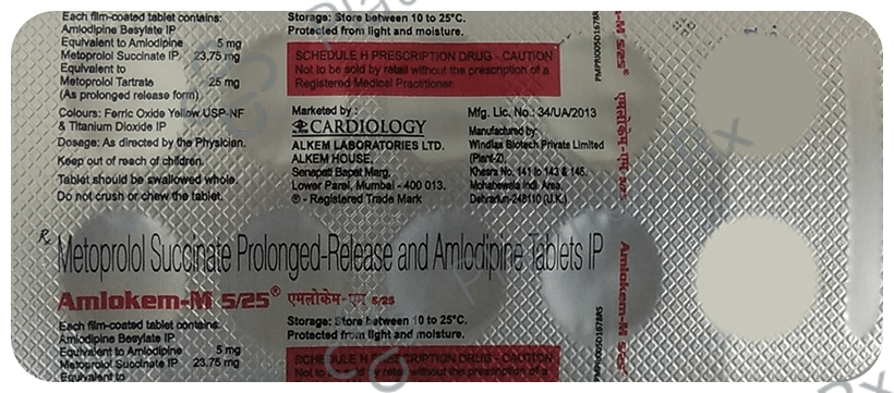 Amlokem M 5mg/25mg Tablet