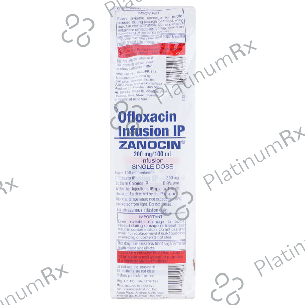 Zanocin 200mg Infusion 100ml