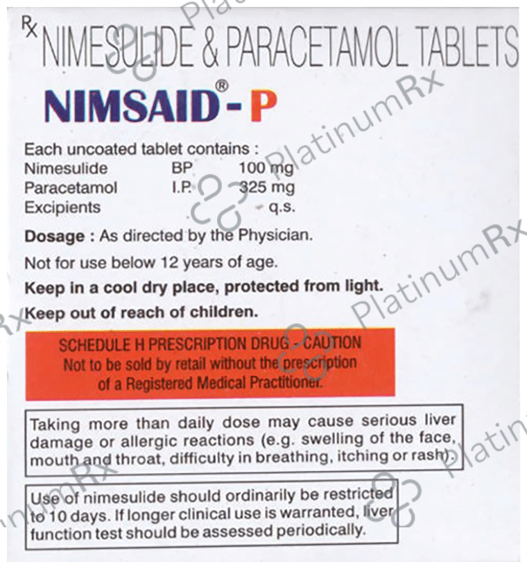 Nimsaid P 100/325mg Tablet 15s