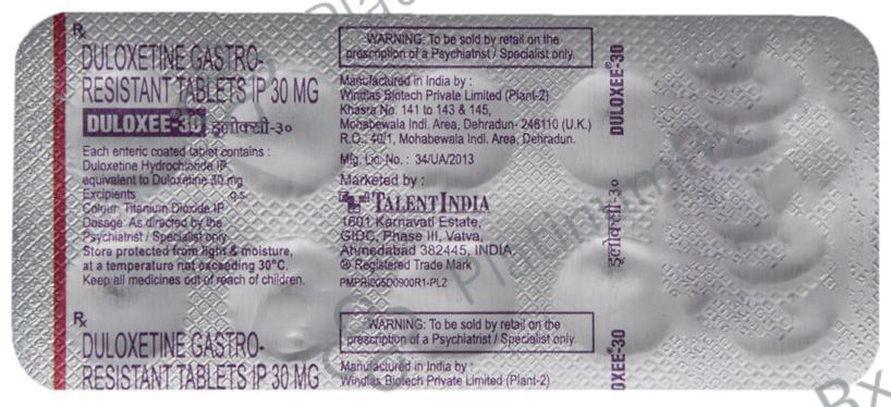 Duloxee 30 Tablet