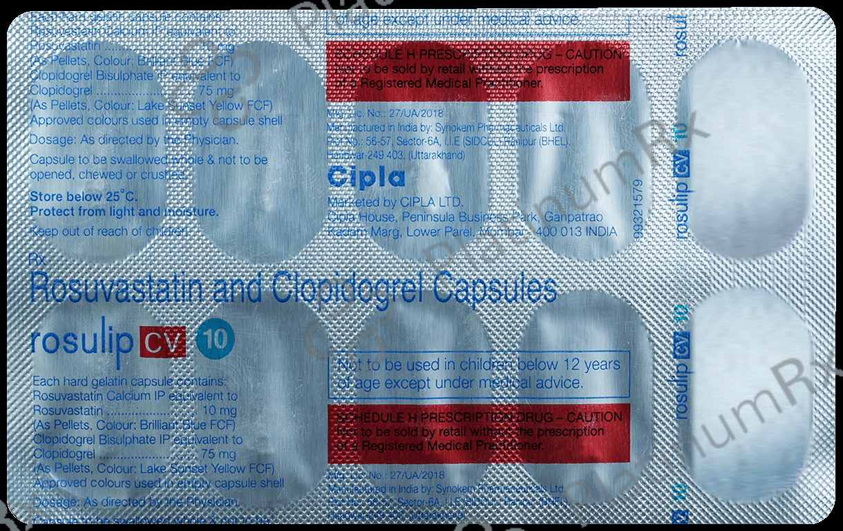 Rosulip CV 10/75mg Capsule 10s