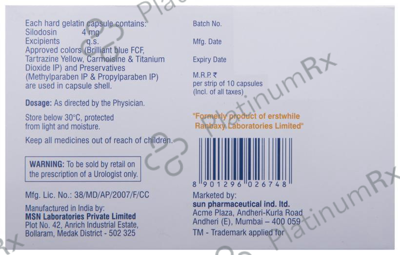 Silodal 4mg Capsule 10s