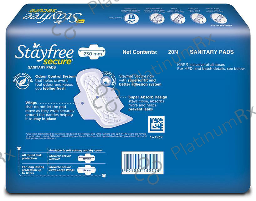 Stayfree Secure Cottony Soft with Wings Pads Regular 20 pads
