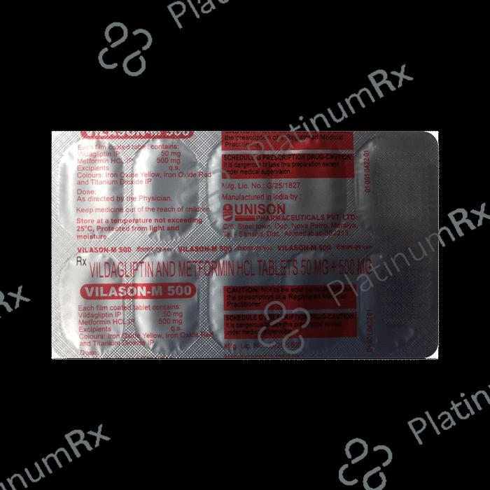Vilason M 500/50mg Tablet 10s