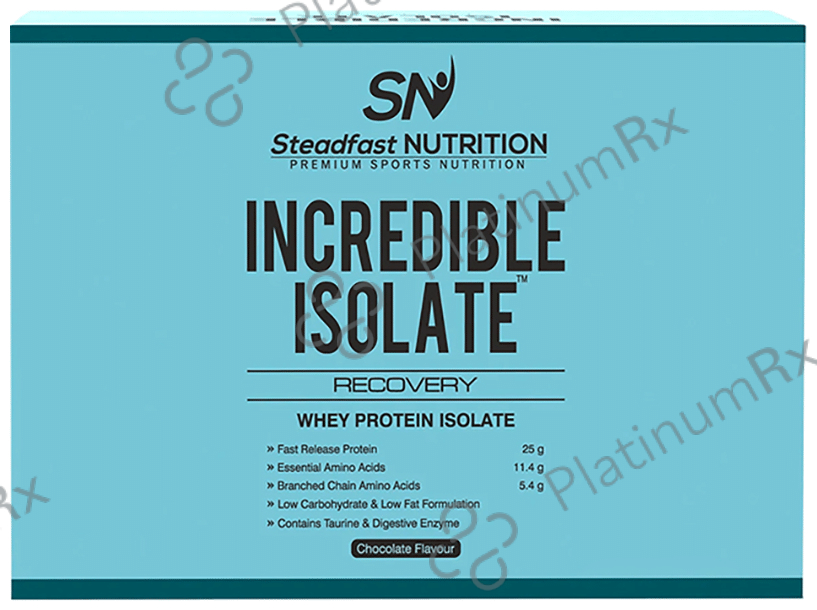 Steadfast Nutrition Incredible Isolate Recovery Whey Protein Isolate Sachet (30gm Each) Chocolate 30 Sachets