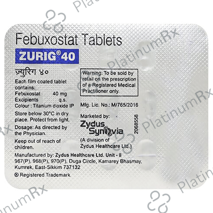 Zurig 40mg Tablet 15s