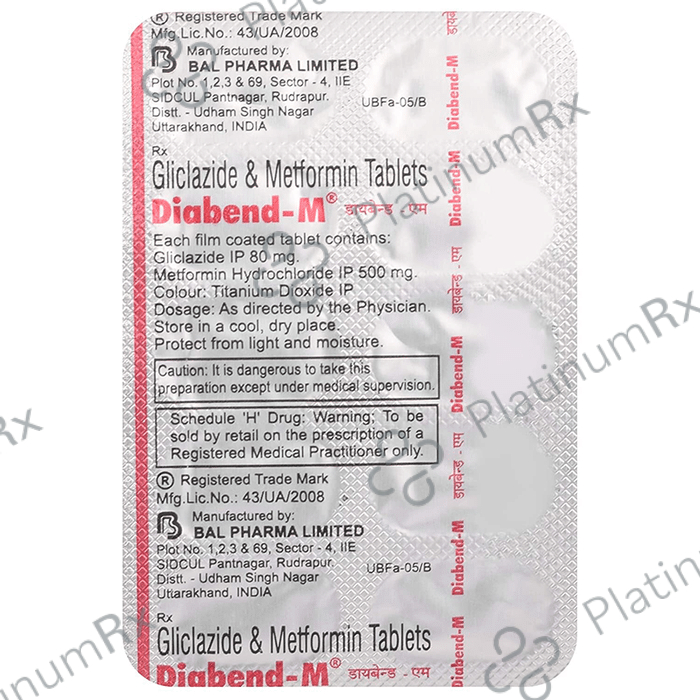 Diabend M 80/500mg Tablet 10s