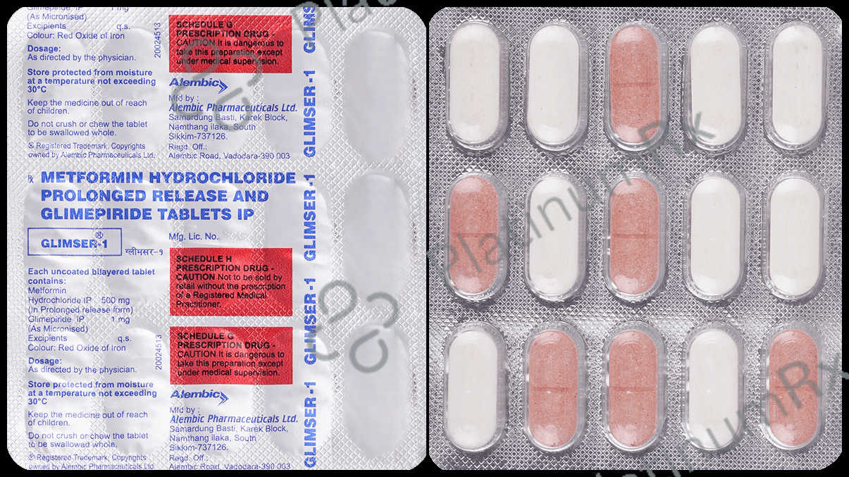 Glimser 1/500mg Tablet PR 15s