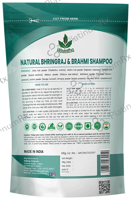 Havintha Natural Bhringraj & Brahmi Shampoo Powder
