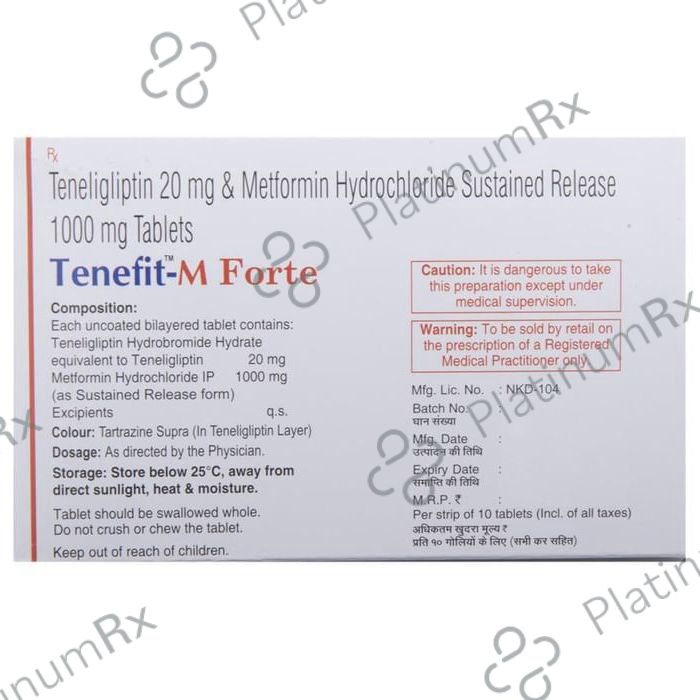 Tenefit M Forte 1000/20mg Tablet SR 10s