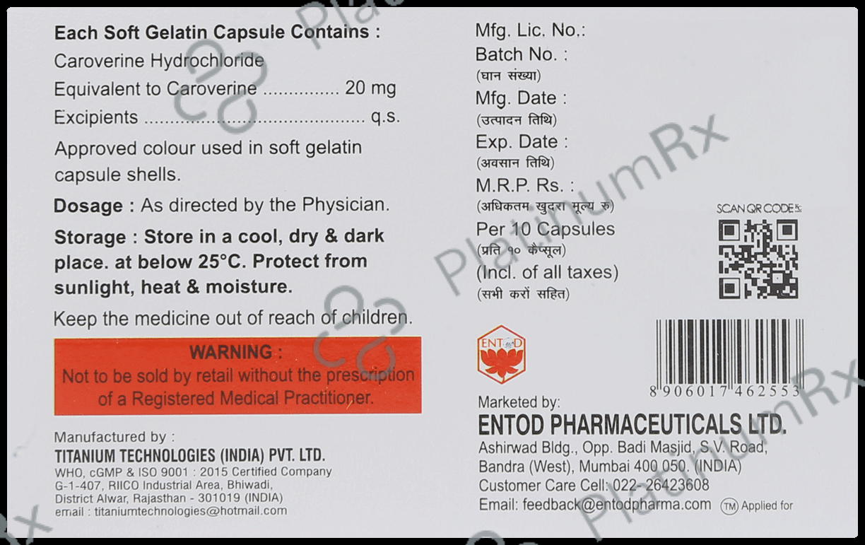 Tinnitod 20mg Capsule 10s