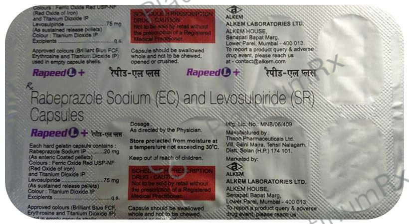 Rapeed L Plus 75/20mg Capsule SR 10s