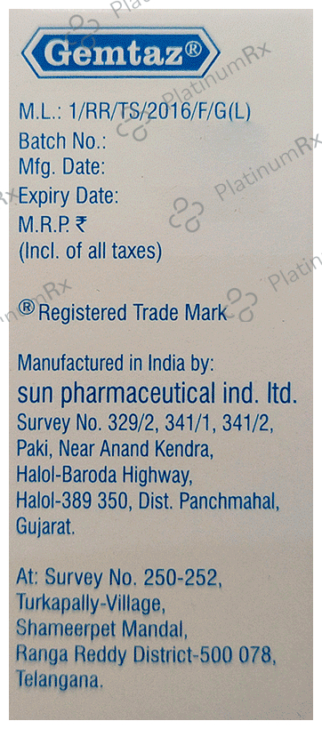 GEMTAZ 200 MG INJECTION