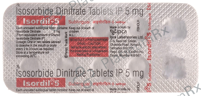 Isordil 5mg Sublingual Tablet 10s