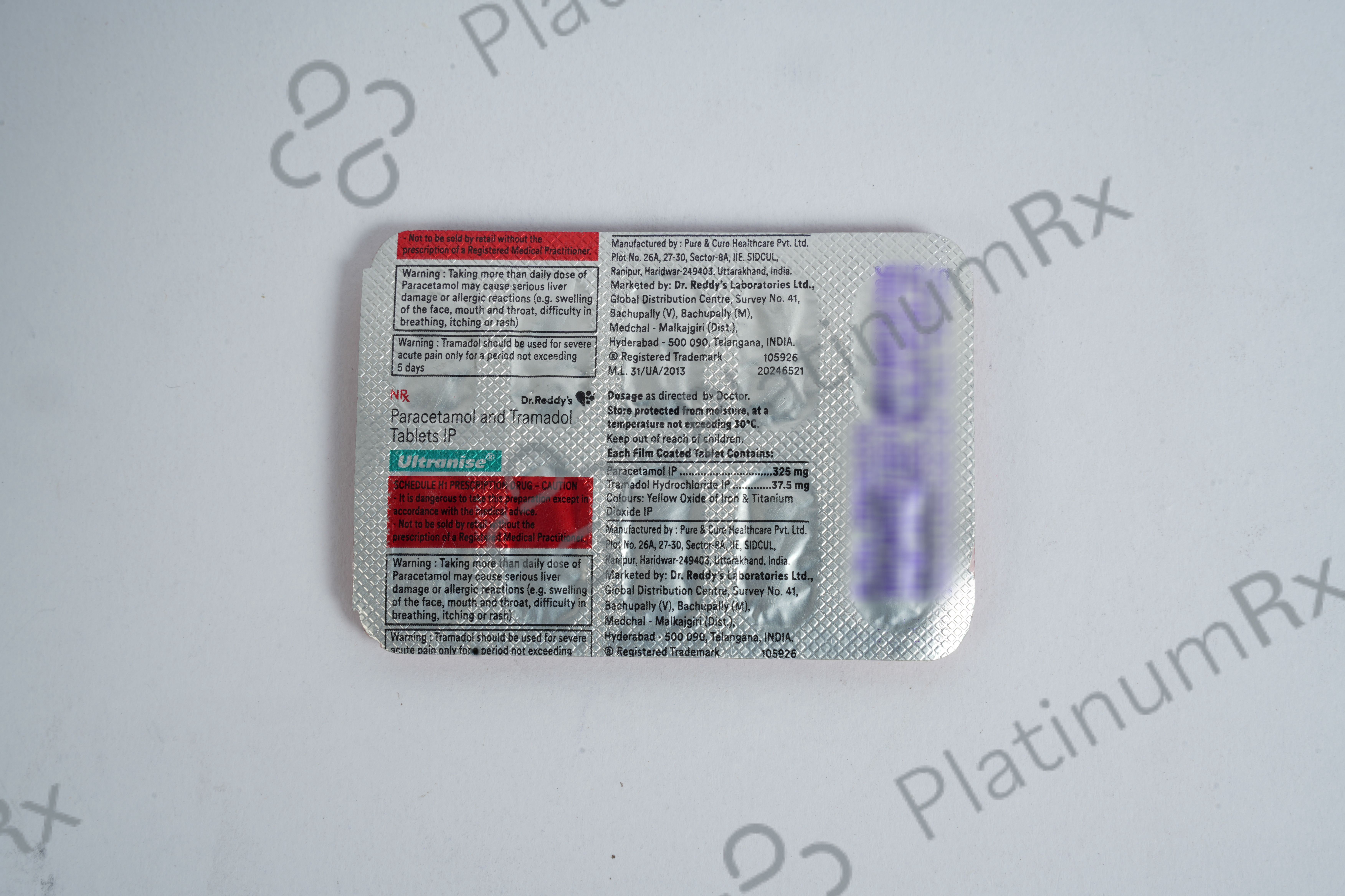 Ultranise 37.5mg/325mg Tablet