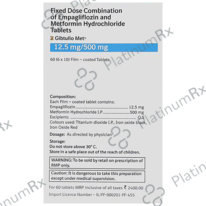 Gibtulio Met 12.5/500mg Tablet 10s