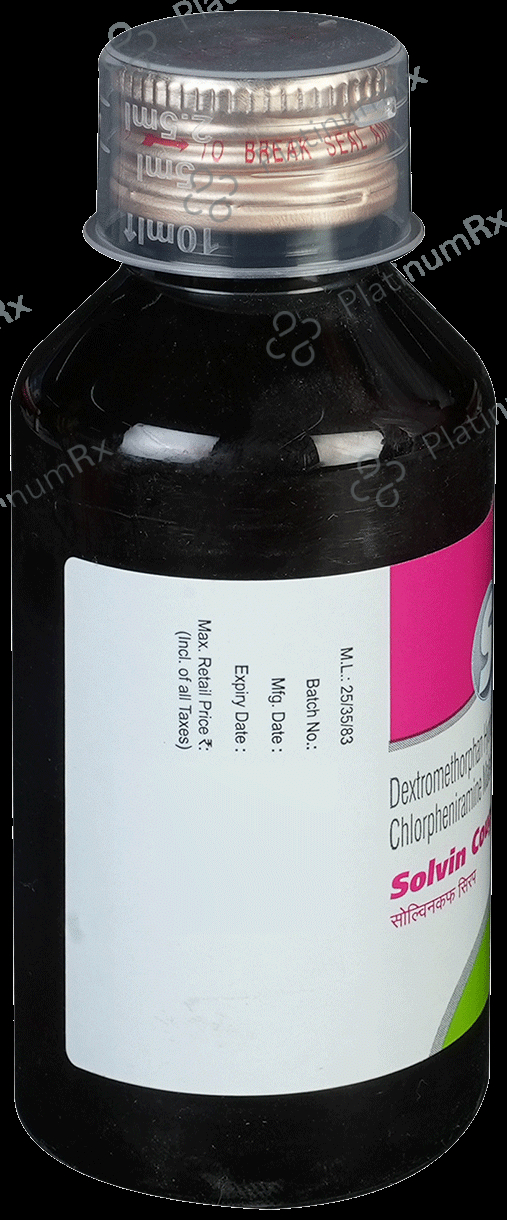 Solvin 2/10mg Cough Syrup Sugar Free 100ml