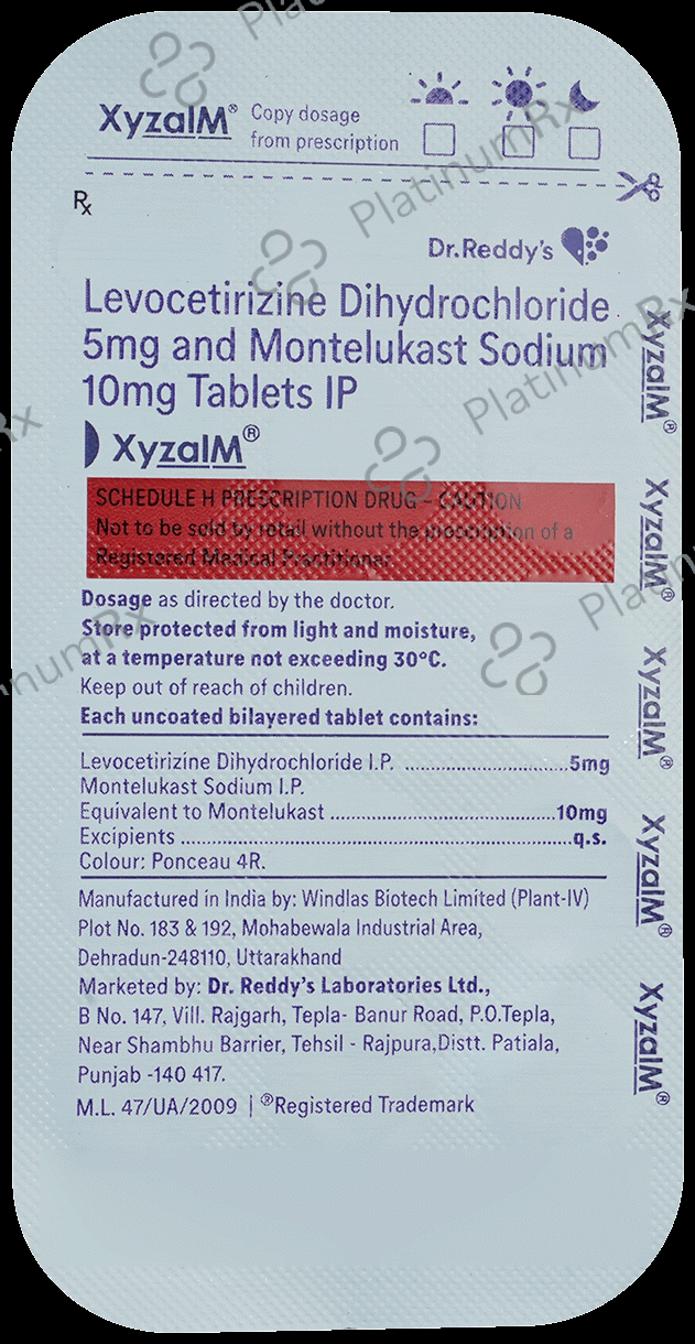 Xyzal M 5/10mg Tablet 15s