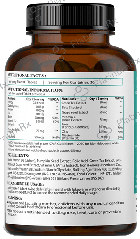 Nirvasa Hair Vitals DHT Blocker with Biotin Tablet