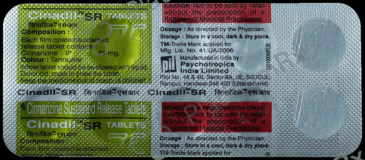 Cinadil 75mg Tablet SR