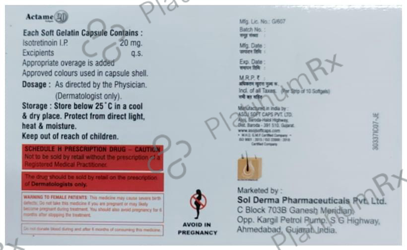Actame 20mg Tablet