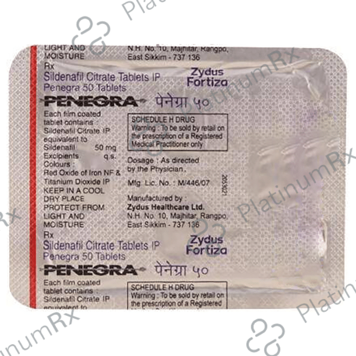 Penegra 50mg Tablet 4s