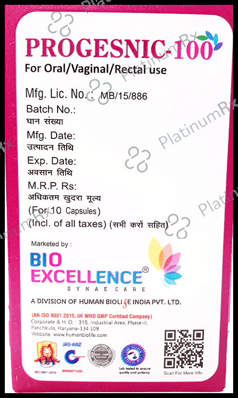 Progesnic 100mg Soft Gelatin Capsule