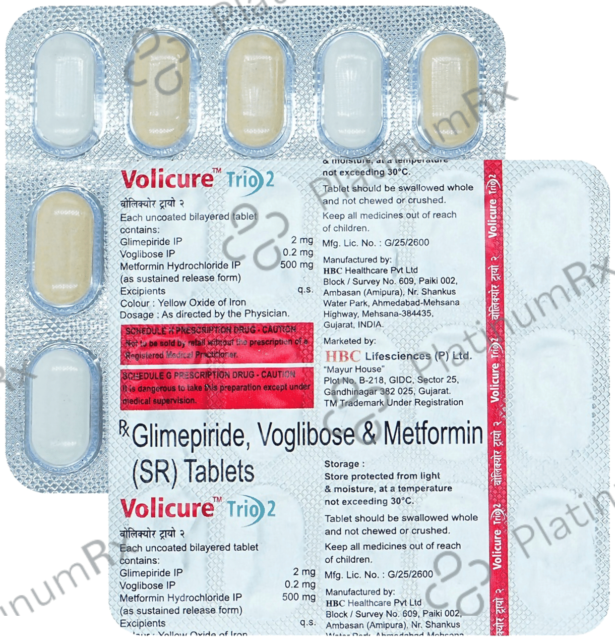 Volicure Trio 2/500/0.2mg Tablet SR 15s