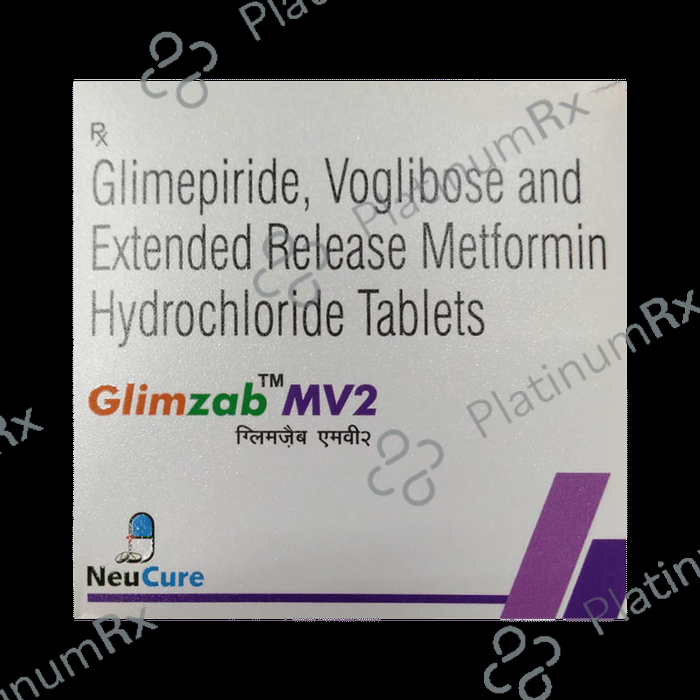 Glimzab MV 2mg/500mg/0.3mg Tablet ER