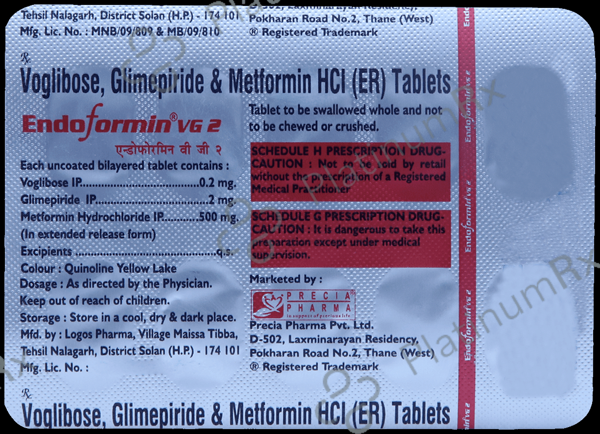 Endoformin VG 2mg/500mg/0.2mg Tablet ER