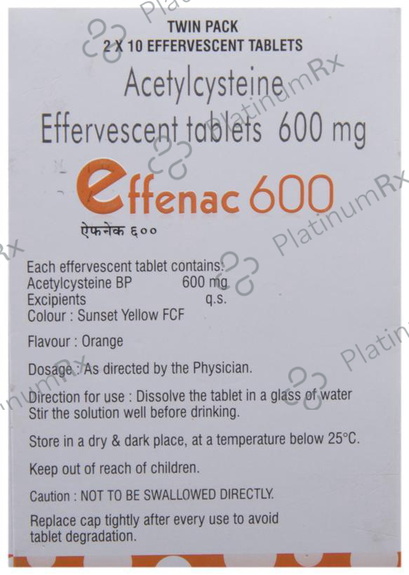 Effenac 600 Effervescent Tablet Orange