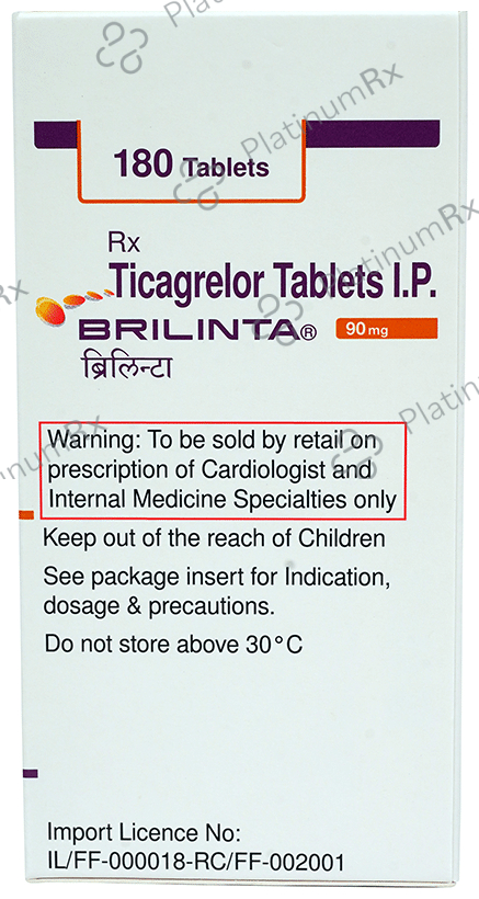 Brilinta 90mg Tablet 180s