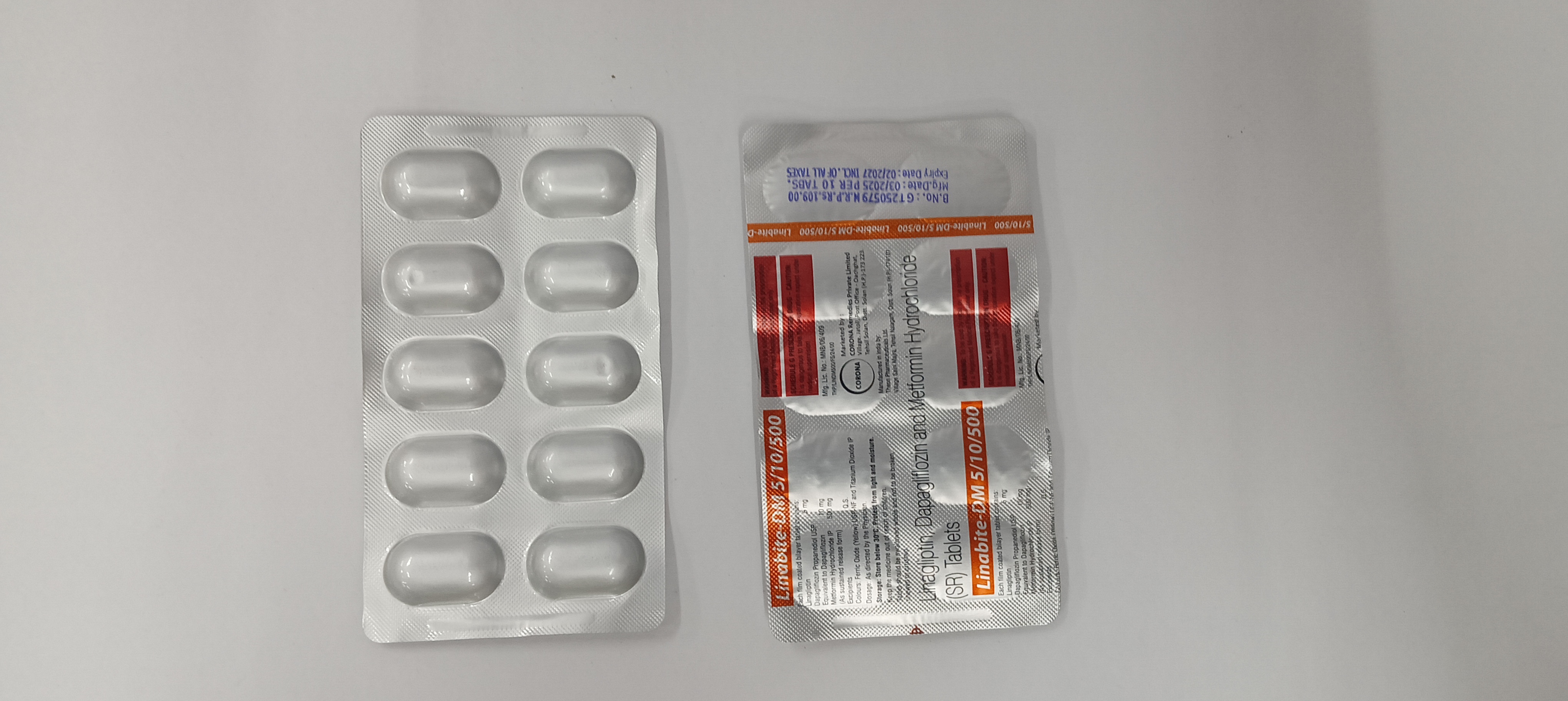 Linabite DM 5/10/500mg Tablet 10s