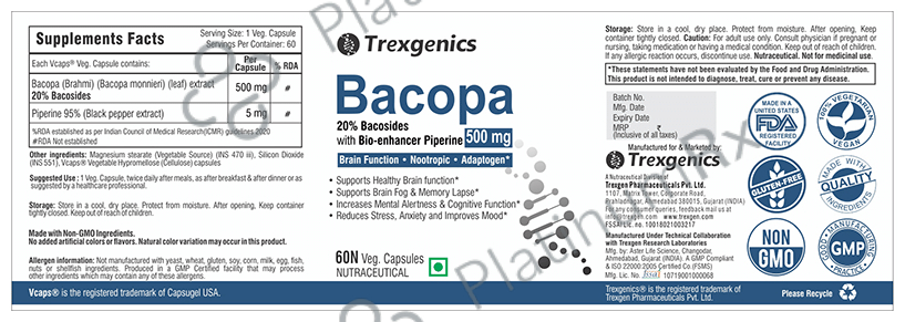 Trexgenics Bacopa Veg Capsule