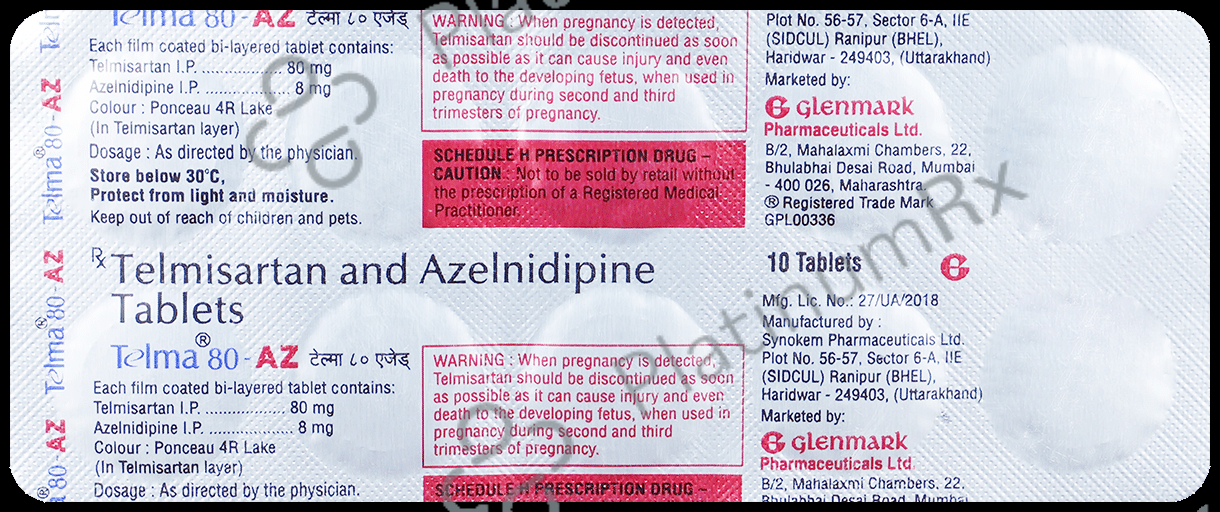 Telma AZ 80mg/8mg Tablet