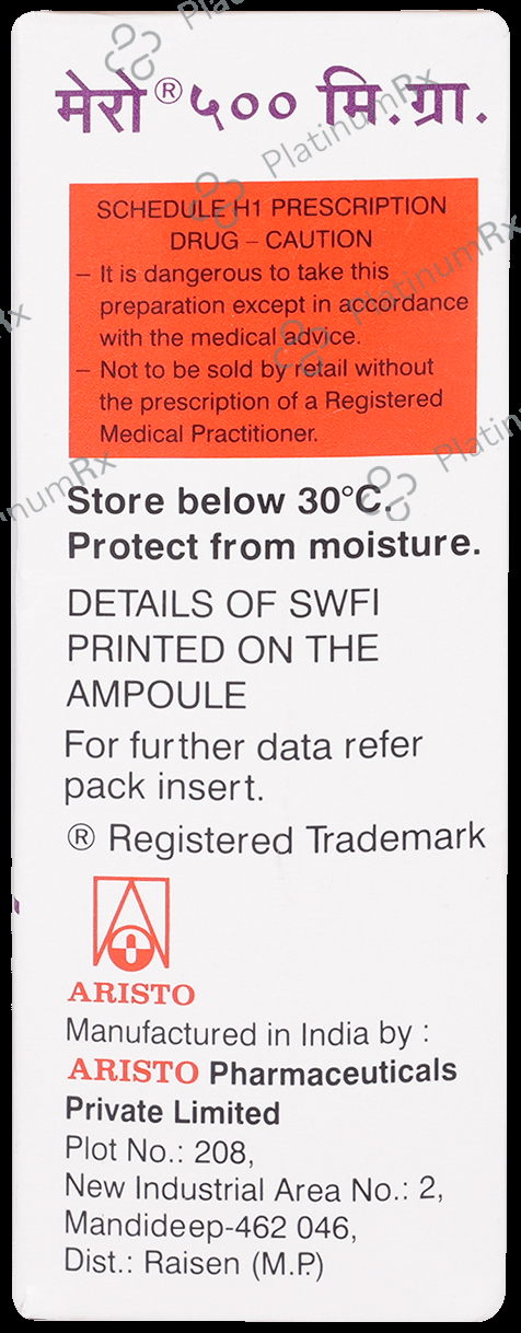 Mero 500mg Powder for Injection 1s